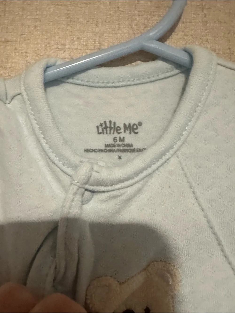 Little Me 6 M Baby Blue Bear Footed One-Piece Pajamas